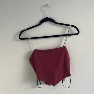Rhinestone strap, deep pink tie top!
